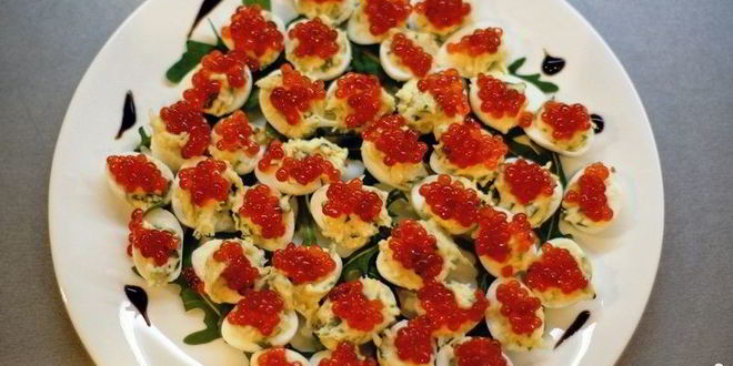 Рецепт перепелиных яиц, фаршированных икрой