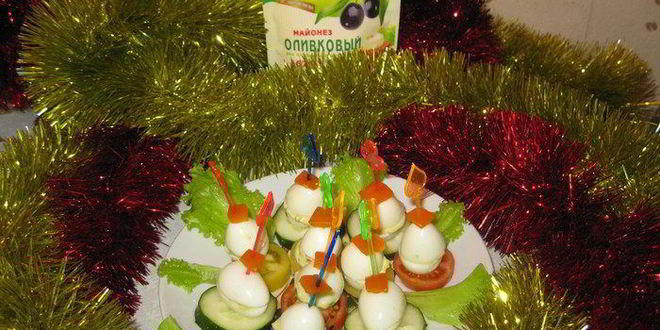 Рецепт перепелиных яиц, фаршированных овощами