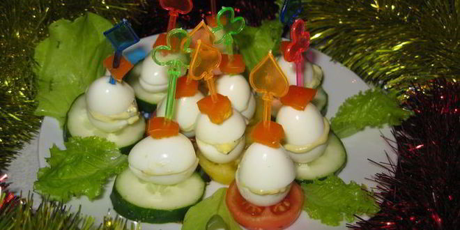 Рецепт перепелиных яиц, фаршированных овощами