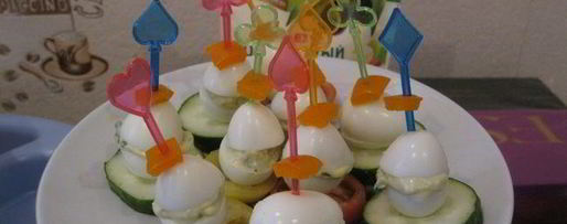 Шаг 2: перепелиных яиц, фаршированных овощами