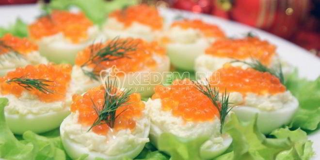 Рецепт яиц фаршированных икрой
