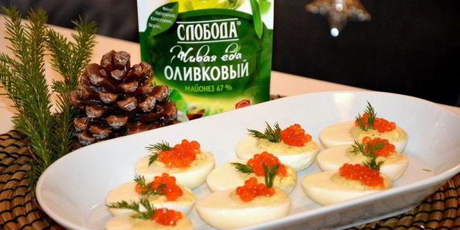 Рецепт яиц, фаршированных с икрой