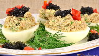 Рецепт Яиц фаршированных селедочной икрой