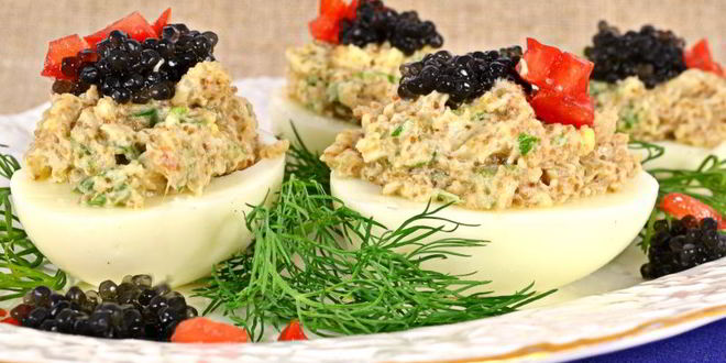 Рецепт яиц фаршированных селедочной икрой