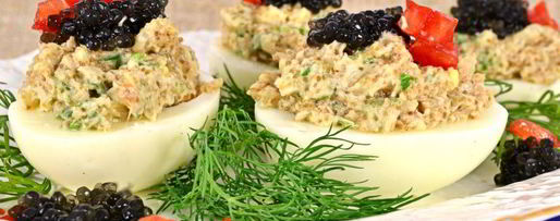 Шаг 3: яиц фаршированных селедочной икрой