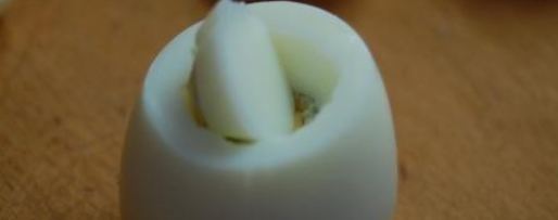 Шаг 4: яиц, фаршированных суфле из семги и красной икры