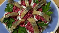 Рецепт Яиц, фаршированных свеклой с сельдью