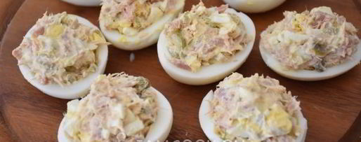 Шаг 6: яиц, фаршированных тунцом