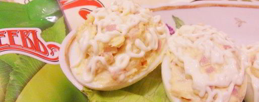 Шаг 6: яиц, фаршированных ветчиной и хреном