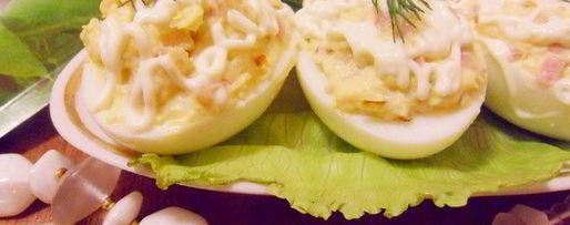 Шаг 7: яиц, фаршированных ветчиной и хреном