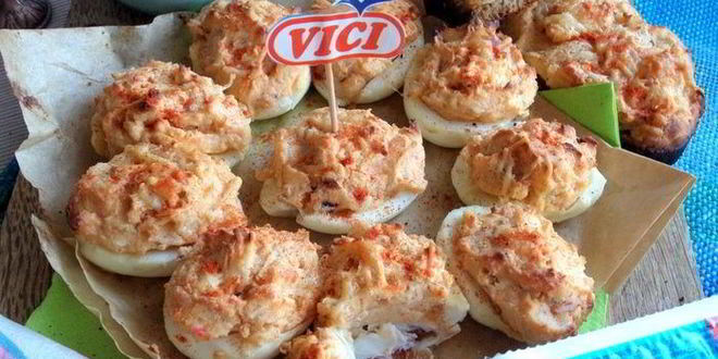 Рецепт запеченных фаршированных яиц