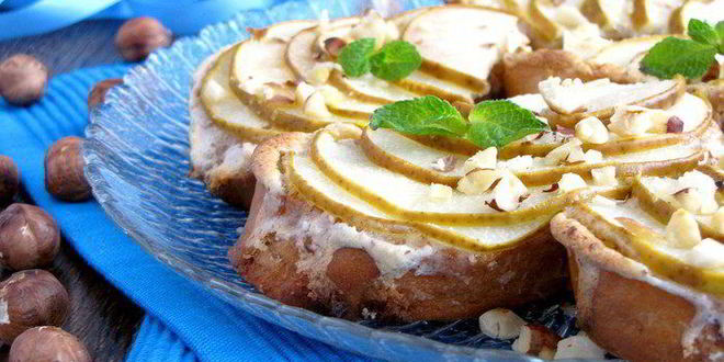 Рецепт десертных гренков с грушей и амаретто