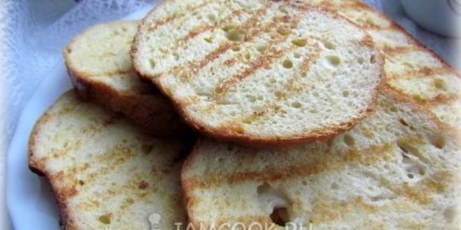 Рецепт гренков из батона с яйцом и молоком