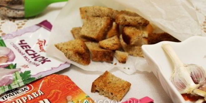 Рецепт гренков с чесноком в духовке