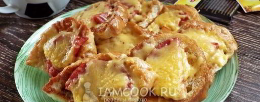 Шаг 12: гренков с колбасой и сыром на сковороде