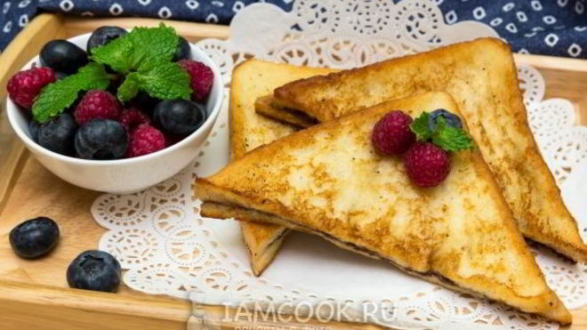 Рецепт Гренков с шоколадно-ореховой пастой