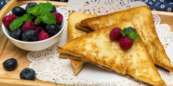 Рецепт гренков с шоколадно-ореховой пастой