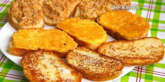 Рецепт гренков сахарных, сырных и запеченные с яблоками