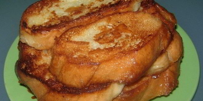 Рецепт нежных гренков с сахаром