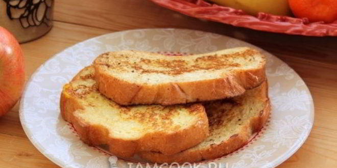 Рецепт сладких гренков из белого хлеба