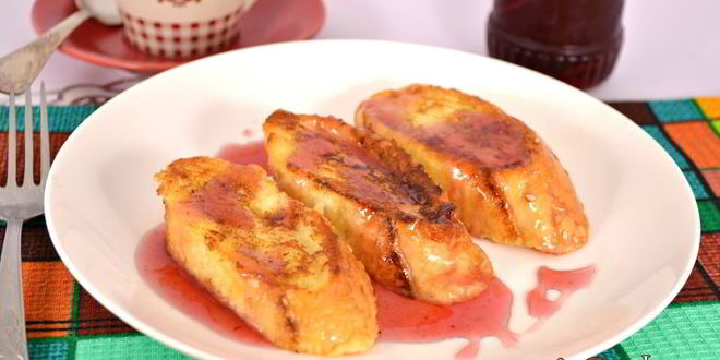 Рецепт сладких гренков на завтрак