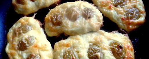 Шаг 6: запеченных гренков с творогом и виноградом