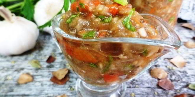 Рецепт икры из баклажанов кьопоолу