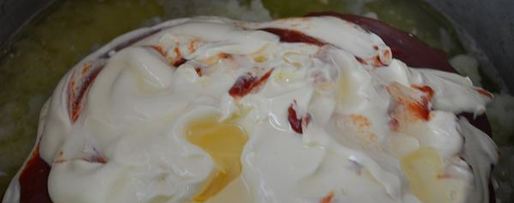 Шаг 1: икры кабачковой с майонезом