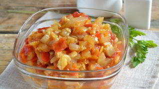 Рецепт Икры кабачковой с перцем и помидорами