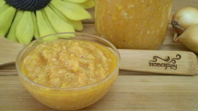 Рецепт Кабачковой икры с майонезом и луком