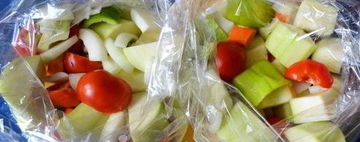 Шаг 5: кабачковой икры в рукаве для запекания