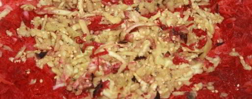 Шаг 3: свекольной икры с баклажаном