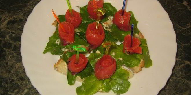 Рецепт канапе из красной рыбы