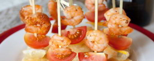 Шаг 6: канапе из креветок с помидорками черри