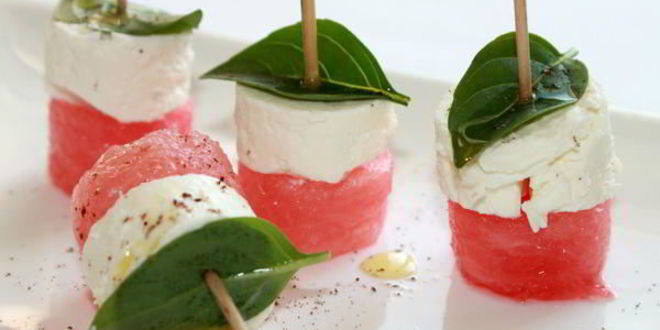 Рецепт канапе с арбузом и фетой