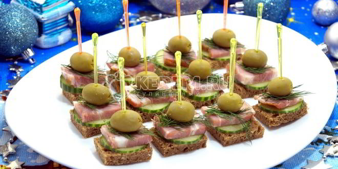 Рецепт канапе с бужениной