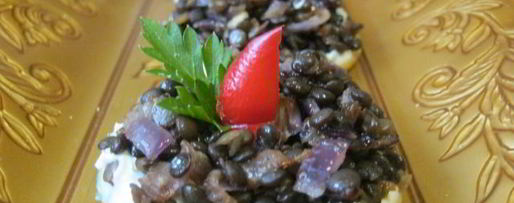 Шаг 15: канапе с черной чечевицей фуршетные