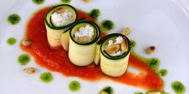 Рецепт канапе с кабачком и творогом