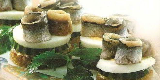 Рецепт канапе с килькой