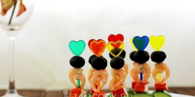 Рецепт канапе с креветками