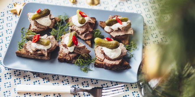 Рецепт канапе с ростбифом