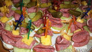 Рецепт Канапе с закуской из творога