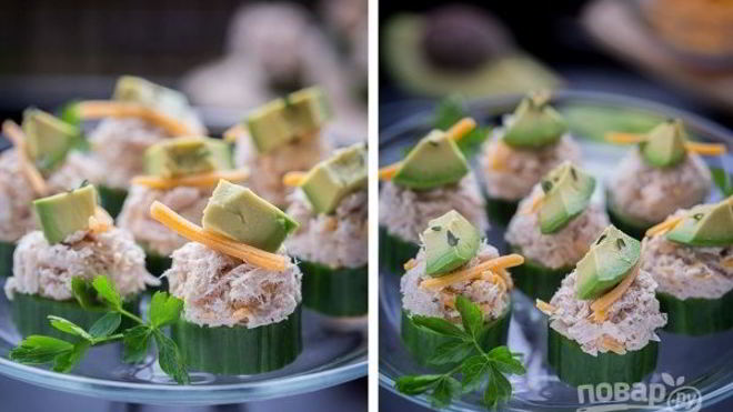 Рецепт Праздничных канапе с тунцом
