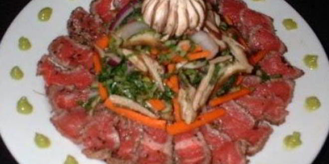 Рецепт карпачча с салатом шиитаке