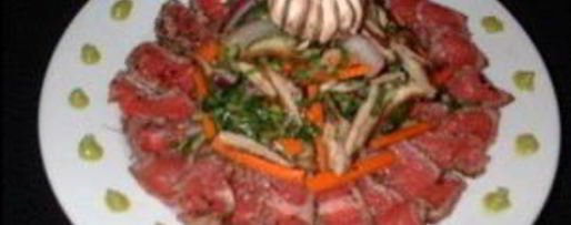 Шаг 4: карпачча с салатом шиитаке