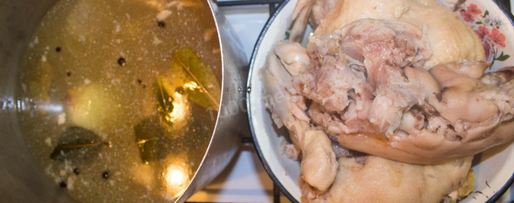 Шаг 16: холодца из курицы и свиных ножек