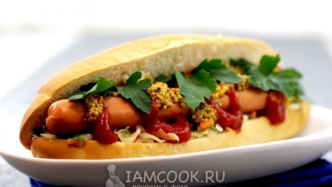 Рецепт Хот-дога с квашеной капустой