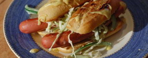 Шаг 9: хот-догов с зелеными овощами и горчичным майонезом