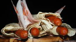 Рецепт Хотдогов с венгерскими колбасками в лаваше на мангале