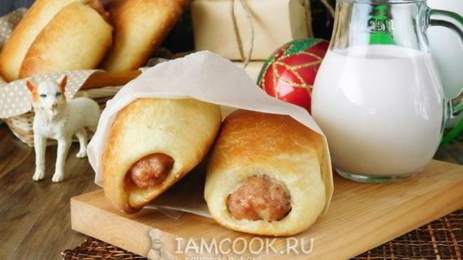 Рецепт Новогоднего хот-дога с фаршем